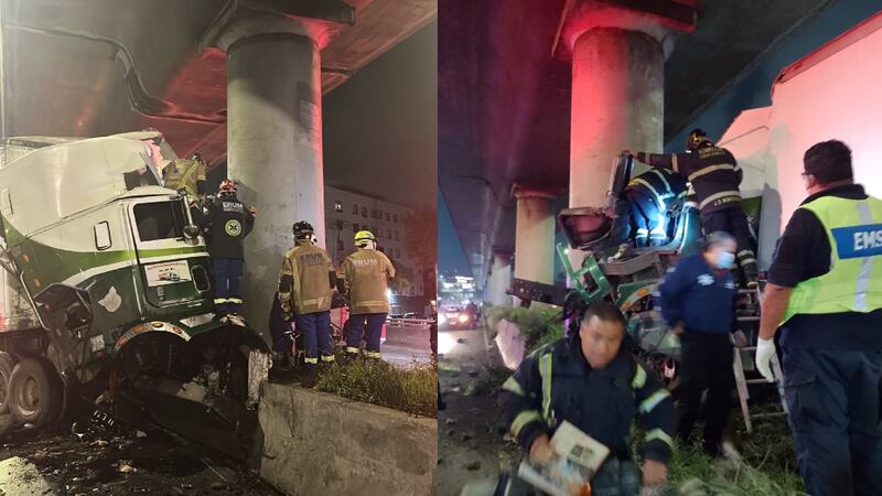 ¿Por exceso de velocidad? Tráiler se impacta contra pilar del Metro en Oceanía