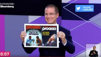 Ricardo Anaya utilizó dos portadas de la revista Proceso para responder a una crítica de AMLO