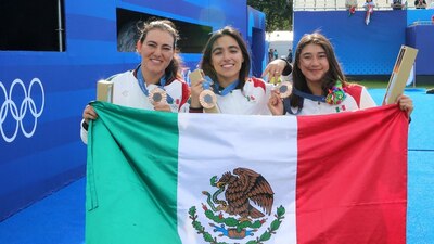 Ellas son las arqueras Alejandra Valencia, Ángela Ruiz y Ana Vázquez
