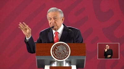 AMLO desde Palacio Nacional en su conferencia mañanera