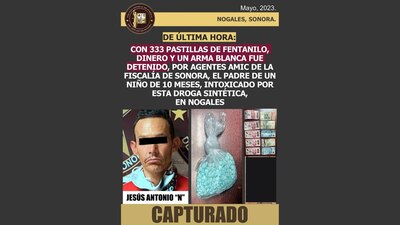 Fue detenido en posesión de fentanilo y un arma de fuego