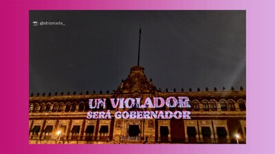 La fachada de Palacio Nacional apareció con mensajes dirigidos a AMLO