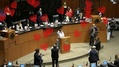 La panista le llevó una caja de pañuelos, por ser tan sensible