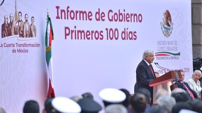 El presidente Andrés Manuel López Obrador ofreció un informe de sus primeros 100 días de gobiernos