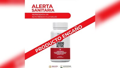 Cofepris recomienda no adquirir ni recomendar el uso de Cardio Active