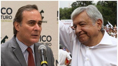 Juan Pablo Castañón, presidente del CCE, y AMLO, candidato presidencial de Morena