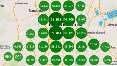 El mapa muestra las carpetas de investigación abiertas en la CDMX