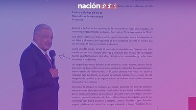 El mandatario mexicano reveló la carta que envió a los padres de los 43 de Ayotzinapa