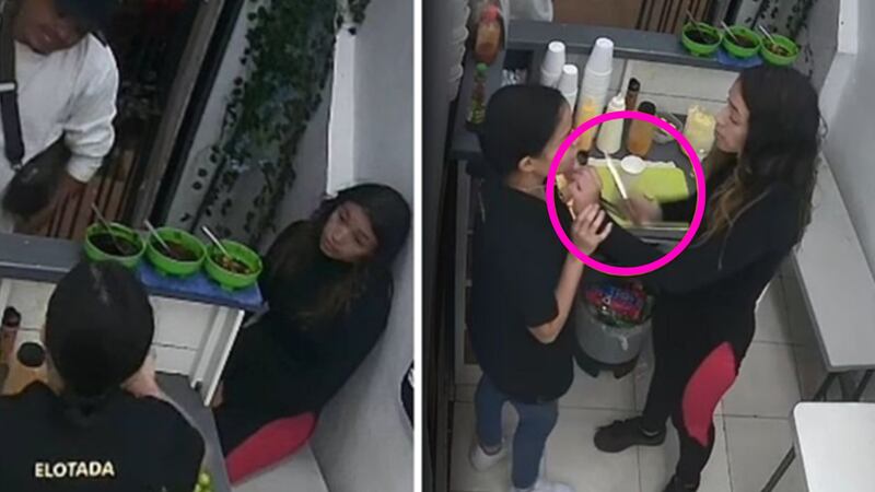 VIDEO: Pareja asalta a vendedora de elotes; la amenaza con el cuchillo con el que cortaba limones