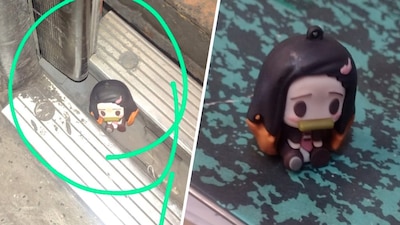 El muñeco estaba obstruyendo una de las puertas del vagón