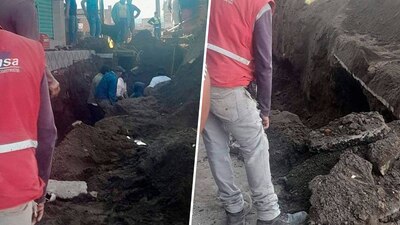 Quedaron atrapados mientras trabajaban en una obra pública