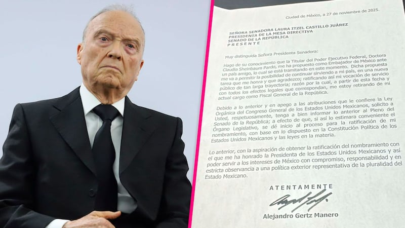 ÍNTEGRA: Esto dice la carta de renuncia de Gertz Manero a la FGR