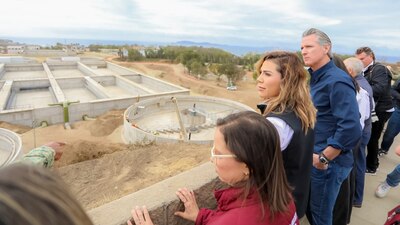 Inspeccionaron el avance en la Planta de Tratamiento de Aguas Residuales de San Antonio de los Buenos