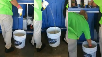 Así es como sirven la chela en el estadio del Santos... iuggg