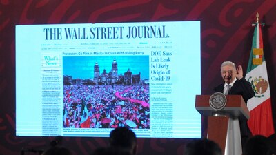 El Presidente criticó a Antony Blinken, quien respaldó la marcha en defensa del INE