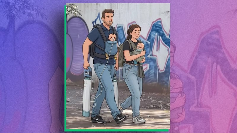 Encuentran a pareja que caminaba con tanques de oxígeno para sus bebés: les regalarán un auto