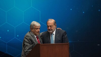 AMLO y Slim en el Colegio de Ingenieros Civiles