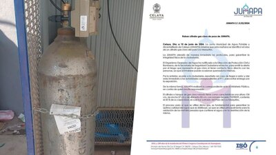 El cilindro estaba al 50% de su capacidad