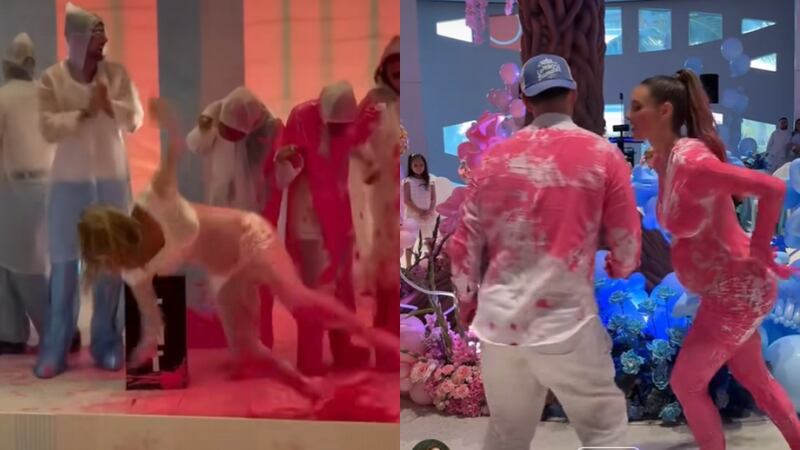 VIDEO: Influencer Lele Pons cae en dos ocasiones al revelar el sexo de su bebé