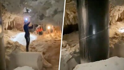 Ambientalistas mostraron los pilares de acero en medio de cenotes
