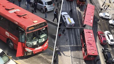 Según el sistema de transporte, el percance habría ocurrido por una camioneta que invadió el carril exclusivo.