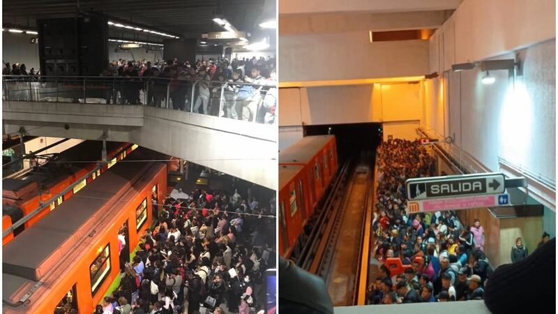 Líneas 9 y 12 del Metro colapsan y usuarios desbordan los andenes; retiran ‘unidades’ por revisión