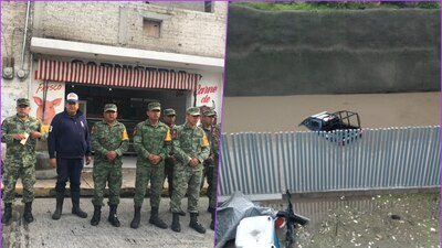 Militares acudieron al Estado de México para ayudar a la población tras las fuertes lluvias de ayer jueves