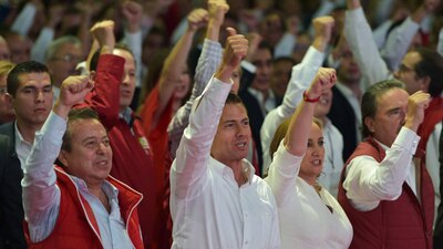 Durante la Asamblea el presidente de la República se mostró optimista ante el futuro del PRI