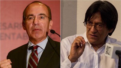 El expresidente de México, Felipe Calderón Hinojosa, y el periodista Julio Hernández López