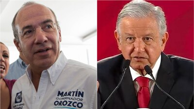 El expresidente Felipe Calderón Hinojosa y el mandatario Andrés Manuel López Obrador