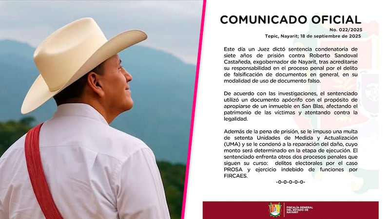 Dan 7 años de prisión a Roberto Sandoval, exgobernador de Nayarit, por falsificación de documentos
