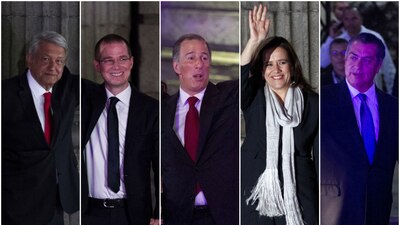 AMLO, Anaya, Meade, Zavala y 'el Bronco'
