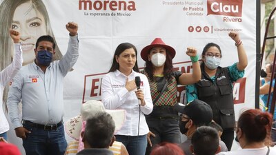 La morenista busca reelegirse como alcaldesa de Puebla