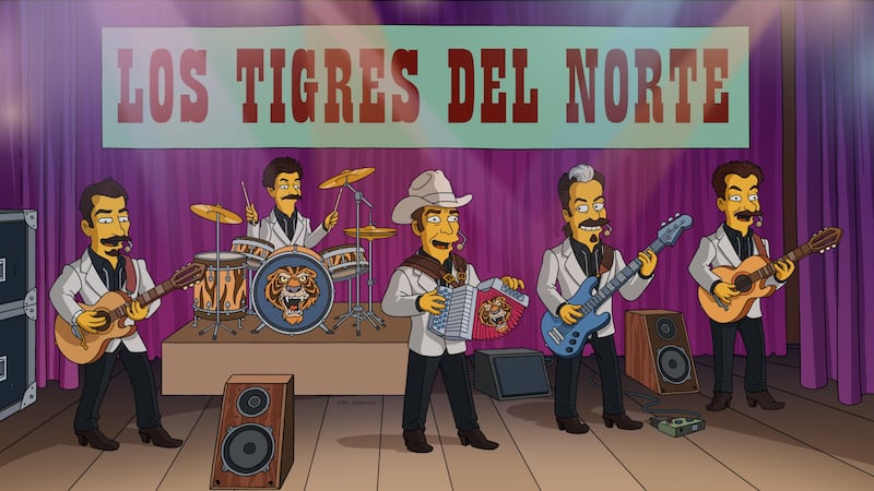 Los Tigres del Norte colaborarán con Los Simpson; circulan imágenes de su transformación