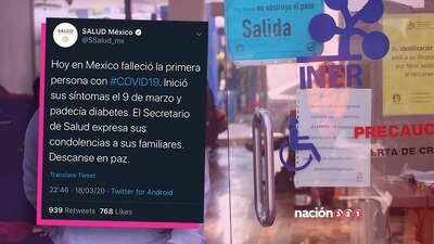 Se confirma la primer muerte en México a causa del COVID-19