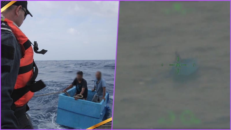 VIDEO: Semar rescata a 2 pescadores que quedaron a la deriva sobre una hielera frente a Chiapas