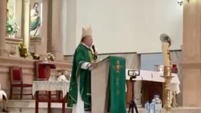 La palabras del obispo fueron grabadas por la Diócesis