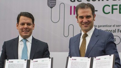 El INE firmó un convenio con la CFE para evitar fallas eléctricas