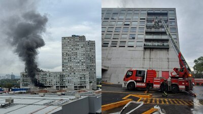 El fuego parecía extenderse a los pisos superiores del edificio, causando grandes columnas de humo