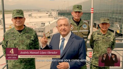 Con el slogan "No somos iguales", AMLO recordó la construcción del AIFA