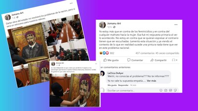 El pintor Jomanu Art se molestó por la forma en que mujeres intervinieron su obra