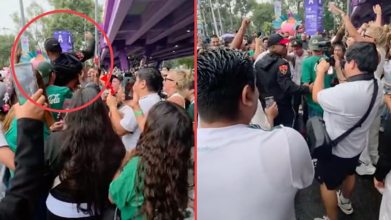 Ni la policía ‘escapó’ de la fiesta: aficionados cargan a oficial tras victoria de México