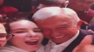 Belinda celebró el triunfo de López Obrador con el candidato