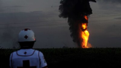 Accidente en una toma clandestina de combustible en el Estado de México