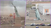 VIDEO: Réplica de la Estatua de la Libertad colapsa por fuertes vientos en Brasil