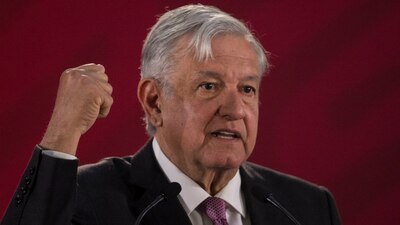 El presidente AMLO durante su conferencia mañanera