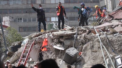 Un edificio colapsado en colonias de la Ciudad de México tras el sismo de este 19 de septiembre