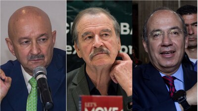Los expresidentes Carlos Salinas de Gortari, Vicente Fox Quesada y Felipe Calderón Hinojosa