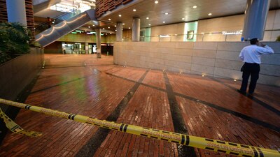 La explosión se registró en un centro comercial en una exclusiva zona de Bogotá