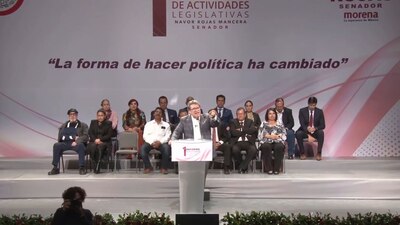 Al senador por Morena, no le fue muy bien en el primer informe de Navor Rojas